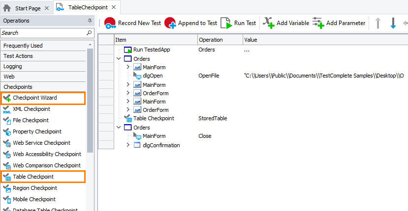 Table Checkpoint: Adding table checkpoints to keyword tests