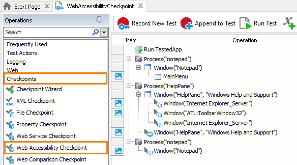 Web Accessibility Checkpoint: Adding Web Accessibility Checkpoints to Keyword Tests Web Accessibility Checkpoint: Adding web accessibility checkpoints to keyword tests