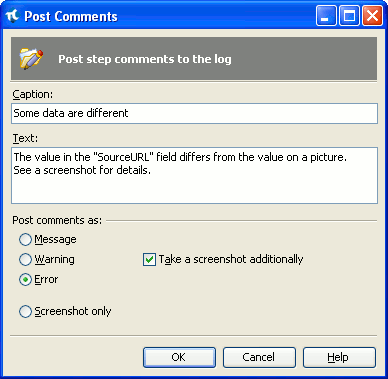 Post Comments Dialog