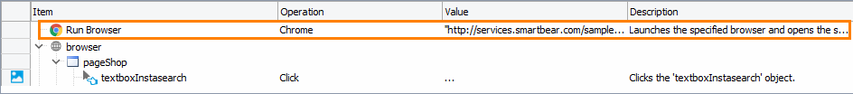 Running the browser Getting Started with TestComplete (Web): Run the browser operation