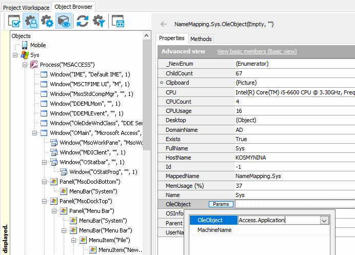 Setting the OleObject property value