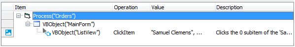 A keyword test operation on a Visual Basic object that is not in Name Mapping