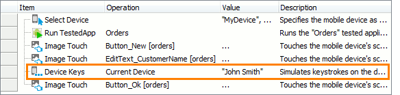 Simulating keystrokes on a mobile device