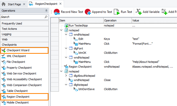 Region Checkpoint: Adding region checkpoints to keyword tests