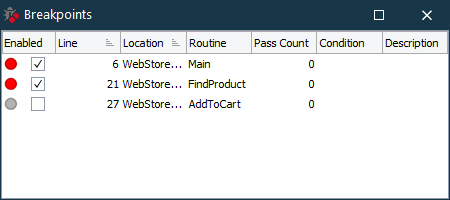 Breakpoints Panel