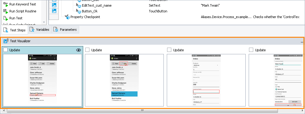 Getting Started With TestComplete (Android): Test Visualizer panel