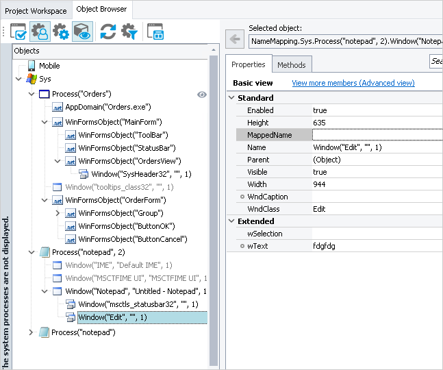 The Object Browser Panel