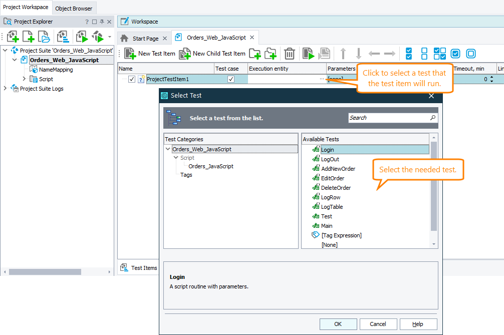 Integration with CrossBrowserTesting.com: Adding a test item