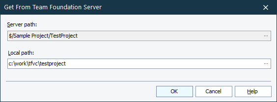 Get from Team Foundation Server dialog