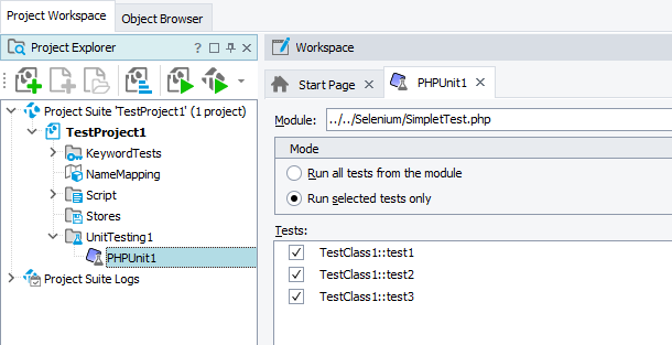 PHPUnit Selenium test properties