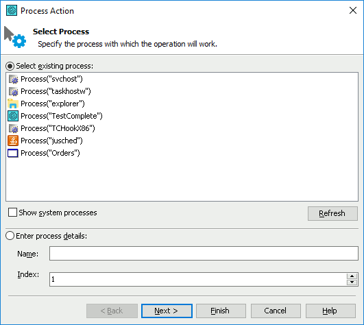 Select Process Dialog