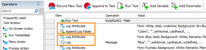 Specifying Log Attributes