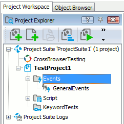 Event Control in the Project Explorer