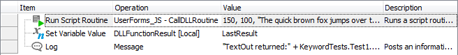 Calling DLL Routines From Keyword Tests