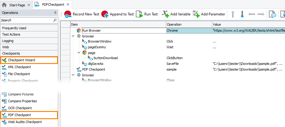 PDF Checkpoint: Adding PDF checkpoints to keyword tests