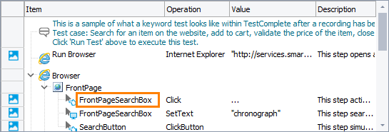 Accessing objects by their aliases from keyword tests