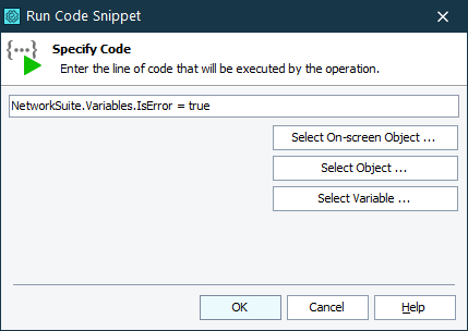 Specifying a code snippet