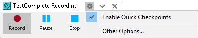 Getting Started with TestComplete (Desktop): Enabling Quick Checkpoints