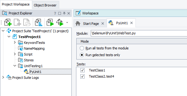 PyUnit Selenium test properties