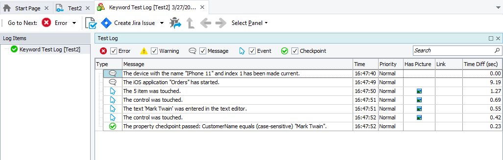 Testing Xamarin.Forms applications tutorial: The test results