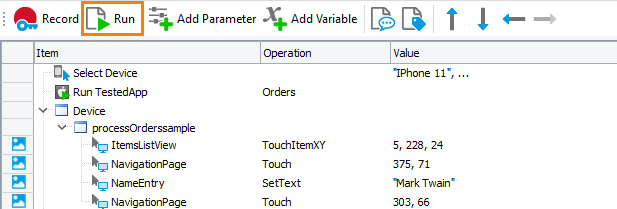 Testing Xamarin.Forms applications tutorial: Run the recorded test