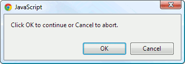 A confirmation box in Chrome
