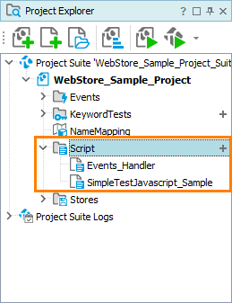 Scripts in Project Explorer