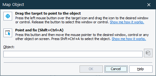 Map Object dialog