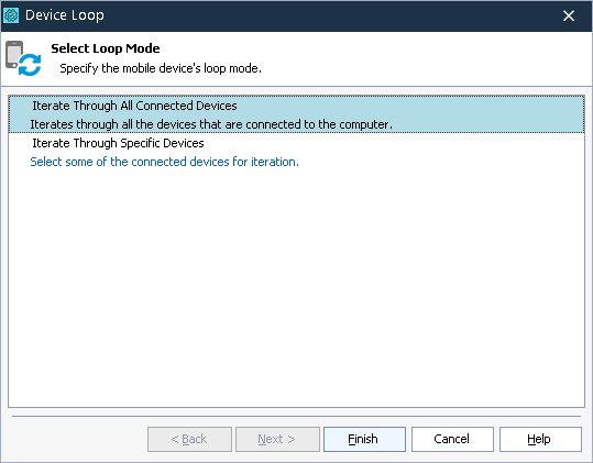 Getting Started With TestComplete (iOS): Device Loop Operation Parameters