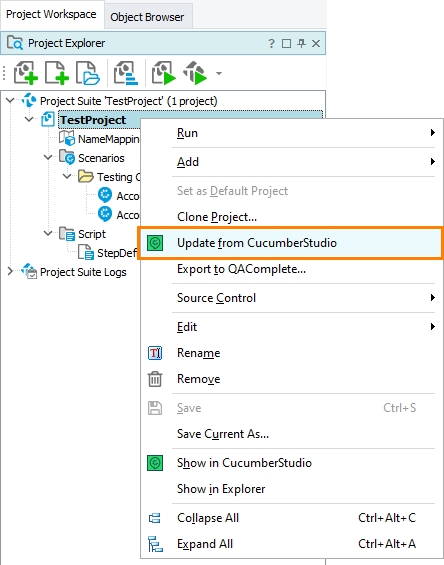 Manual synchronization with CucumberStudio