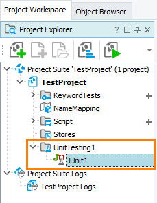 Selenium testing in TestComplete: Adding unit testing item to your project