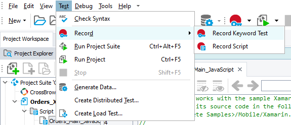 Testing Xamarin.Forms applications tutorial: Start recording