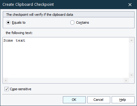 Create Clipboard Checkpoint dialog
