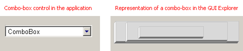 Combo-box representation in GUI Explorer.