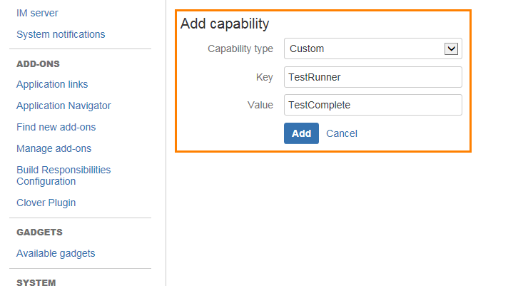 Running TestComplete tests from Bamboo: Creating custom capabilities