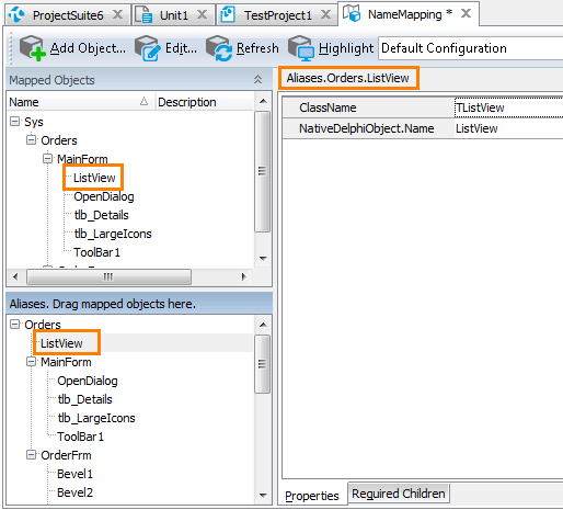 Sample Name Mapping for a Delphi application