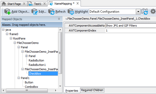 Sample Name Mapping for a Java application