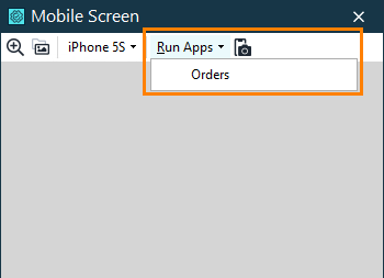 Running iOS application from the Mobile Screen window