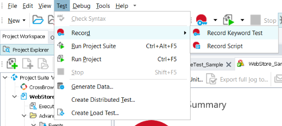 Testing Electron applications tutorial: Start recording