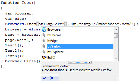 Changing a browser in script