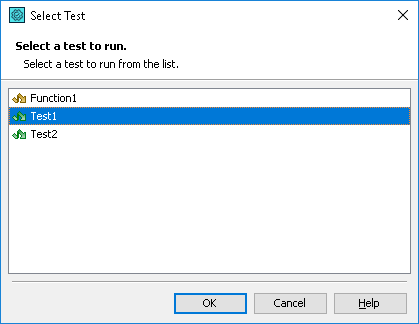 Select Test Dialog