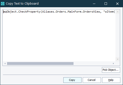 Copy Text to Clipboard Dialog