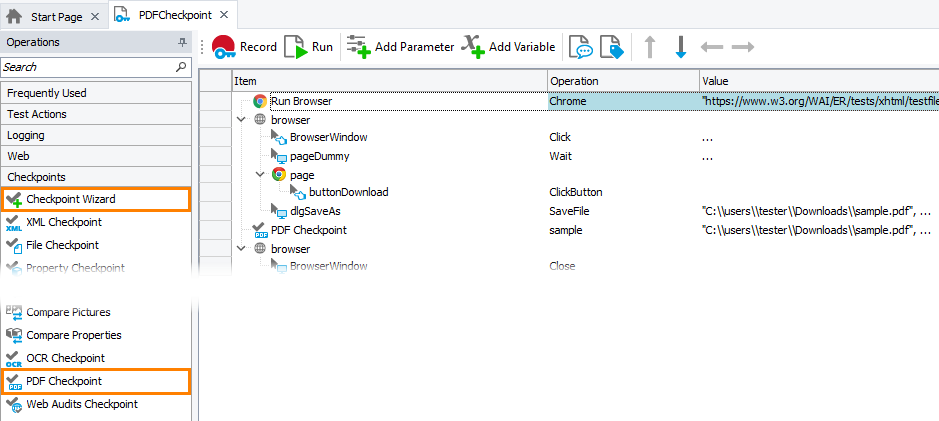 PDF Checkpoint: Adding PDF checkpoints to keyword tests