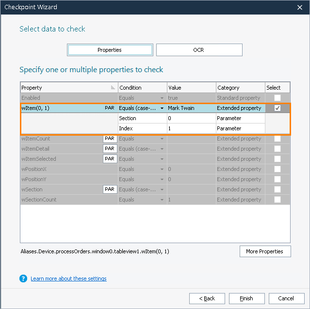 Getting Started With TestComplete (iOS): The Property Checkpoint Wizard