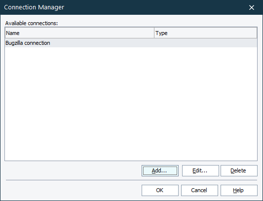 Connection Manager Dialog