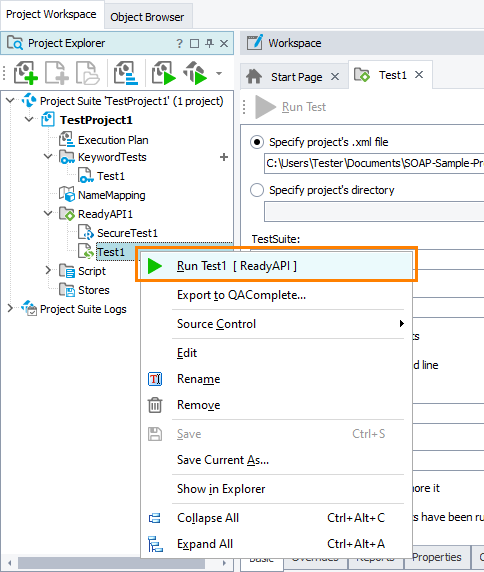 Running SoapUI Tests From TestComplete UI