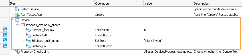 Getting Started With TestComplete (Android): User actions