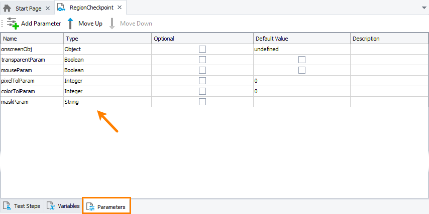 Creating a keyword test parameter Creating a keyword test parameter to parameterize a checkpoint