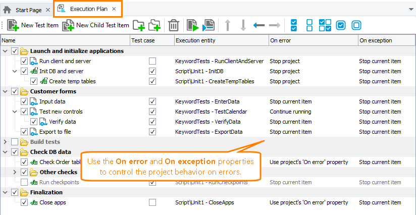 Test item properties Test item properties