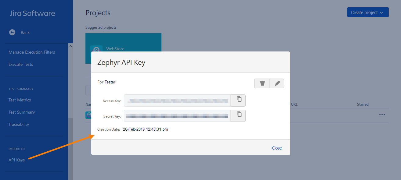 Copying Zephyr API keys Copying Zephyr API keys
